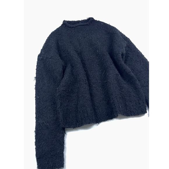J. Crew Factory Black Boucle Mock Neck Sweater - Picture 4 of 5